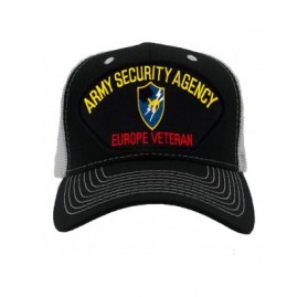 Baseball Caps US Army Security Agency - Europe Veteran Hat/Ballcap (Black) Adjustable One Size Fits Most - CJ18I6QUDM7 $18.39