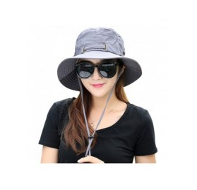 Sun Hats Summer Sun Men/Women Wide Brim UV Beach Caps Sports Fishing Hats - Gray - C11843RYT05 $11.54