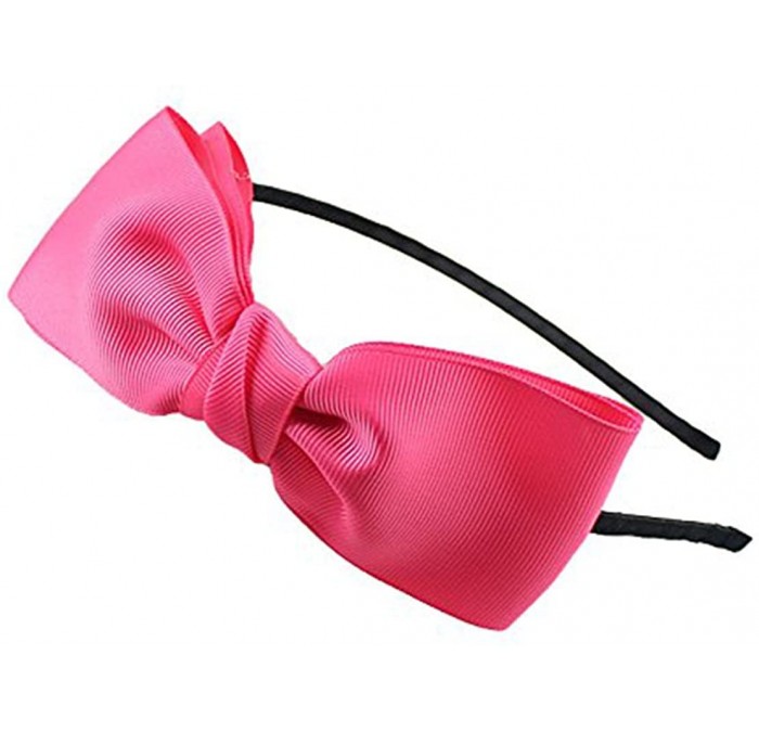 Headbands Womens Headband Cotton Bow Hair Hoop Fashion Cute Headwear for Teens Adult - Pink - CN17AAC58E6 $19.93