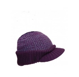 Skullies & Beanies Ladies Warm Fleece Lined Knitted Peaked Beanie Baseball Cap with Detachable Faux Fur Pompom- wear with or ...