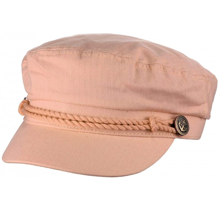 Newsboy Caps Unisex 100% Cotton Greek Fisherman Sailor Fiddler Driver Cap Hat - Indi Pink - CD18RN3T729 $31.09