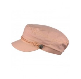 Newsboy Caps Unisex 100% Cotton Greek Fisherman Sailor Fiddler Driver Cap Hat - Indi Pink - CD18RN3T729 $11.44