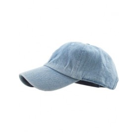 Baseball Caps Dad Hat Adjustable Plain Cotton Cap Polo Style Low Profile Baseball Caps Unstructured - Light Denim - CM182X0Z6...