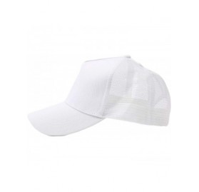 Baseball Caps Ponytail High Bun Hat Mesh Trucker Cotton Solid Baseball Cap PZ10042 - White - CN18TRDTGSN $16.34