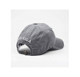 Baseball Caps Washed Low Profile American-Flag Baseball Cap Men Women - Grey - CU18Y6KSDNT $13.12