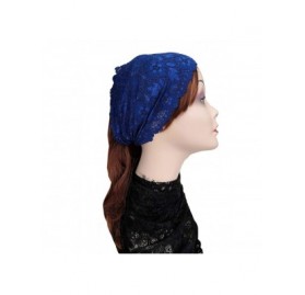 Headbands Stretch Headbands for Women Lace Headcovering for Women Lace Headwrap (Floral-Navy) - Floral-Navy - C618YLMYXWN $10.26