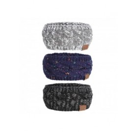 Cold Weather Headbands Headbands Headband Crochet Winter Confetti - Confetti Navy & Black Grey & White Grey - C518KRAKLLU $8.54