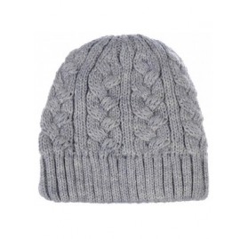 Skullies & Beanies Womens Winter Knit Plush Fleece Lined Beanie Ski Hat Sk Skullie Various Styles - Cable Gray - C418UXTWN53 ...