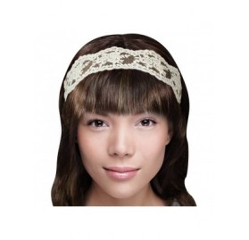 Headbands Princess Floral Lace Elastic Headband Set (2 Pieces) - 2 Pcs - Black and White - CA11DE7DTFL $13.29