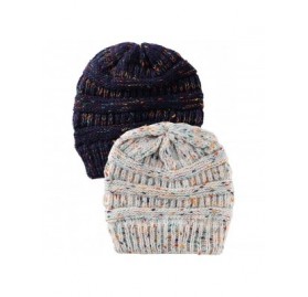 Skullies & Beanies Women's Beanie Winter Confetti Warm Chunky Soft Stretch Cable Knit Ribbed Beanie Hat Skull Cap - CH18AGAXX...