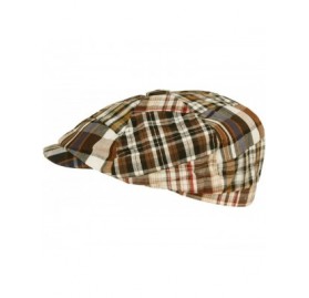 Newsboy Caps Cotton Plaid Patchwork Ivy Flat Summer Cap hat - Brown-plaids - CK11WI3WFV1 $11.93