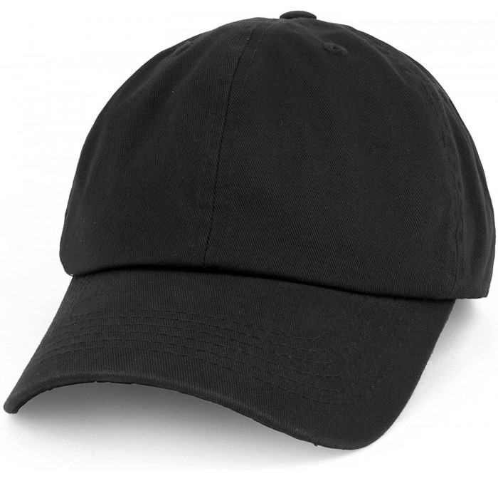 Baseball Caps Oversize XXL Plain Unstructured Soft Crown Cotton Dad Hat - Black - CY18DO6GKH8 $35.90