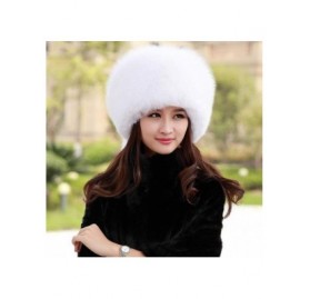 Skullies & Beanies Real Fur Hats for Women Winter Russian Fox Fur Hat Fluffy Fuzzy Furry Tail Outdoor Cold Weather - White - ...