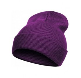 Skullies & Beanies Solid Color Long Beanie - Purple - C011Y94WSBT $9.69