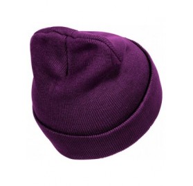 Skullies & Beanies Solid Color Long Beanie - Purple - C011Y94WSBT $9.69