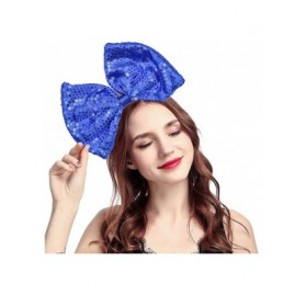 Headbands Women Huge Bow Headband Cute Bowknot Hair Hoop for Halloween Cosplay - Sequin - Blue - CZ192HOL503 $12.03