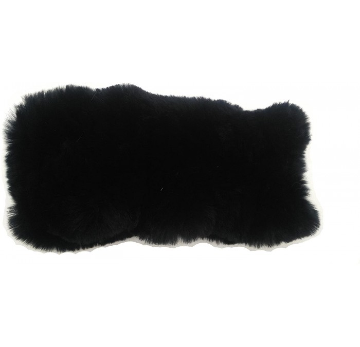 Cold Weather Headbands Women Winter Cold weather Rex Rabbit Fur Knitted Headbands - Black - CC183S4N0OE $15.53