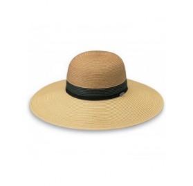 Sun Hats Women's St. Tropez Sun Hat - UPF 50+- Broad Brim- Elegant Tri-Tone Style- Designed in Australia - Natural - CT120GZD...