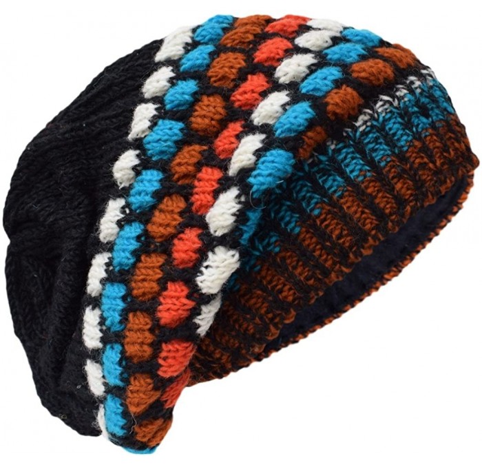 Skullies & Beanies Woolen Knitted Fleece Lined Multicoloured Beanie Hats - J - CG12NSIFVYI $36.31