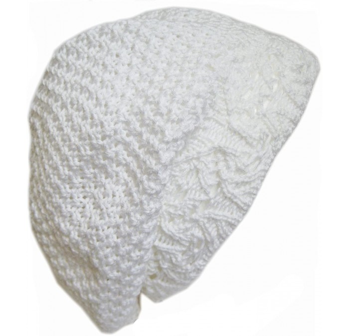 Skullies & Beanies Beautiful Spring Beret Light Crochet Hat - White - CA11D12E0U7 $32.15