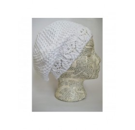 Skullies & Beanies Beautiful Spring Beret Light Crochet Hat - White - CA11D12E0U7 $14.33