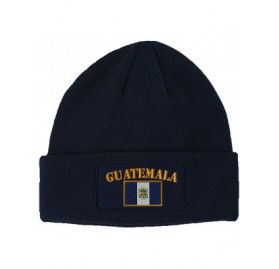 Skullies & Beanies Patch Beanie for Men & Women Guatemala Flag Embroidery Skull Cap Hats 1 Size - Navy - CI186HEWOQL $18.12