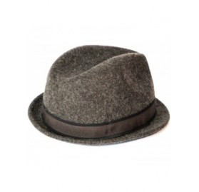 Fedoras Mens Wool Felt Skimpy Brim Hat - Dark Brown - CF11O3643K7 $45.36