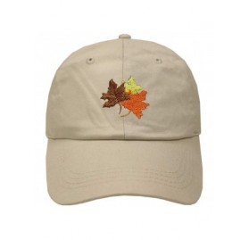 Baseball Caps Fall Leaves Cotton Baseball Dad Caps - Multi Colors - Putty - C818IZ3NI6Y $10.92