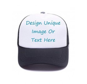 Baseball Caps Customized Trucker Hat Personalized Baseball Cap Adjustable Snapback Men Women Sports Hat - Trucker Black - CM1...