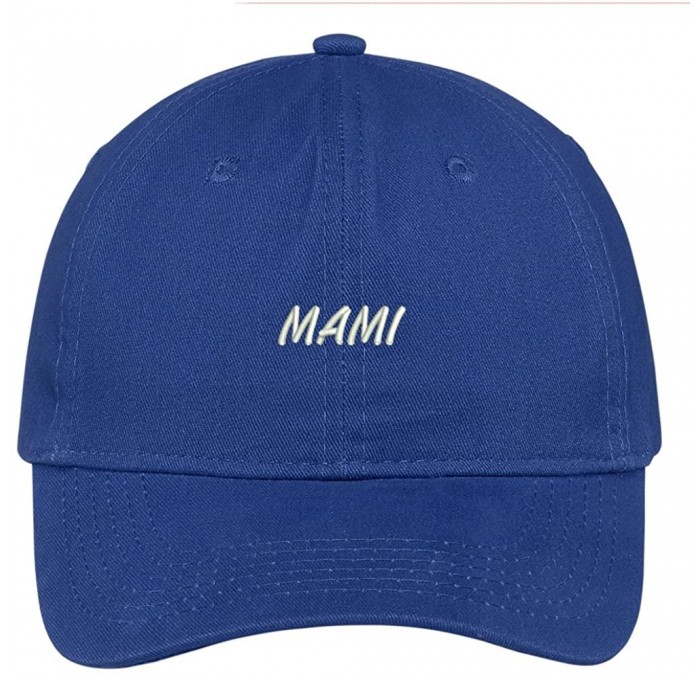 Baseball Caps Mami Embroidered Brushed Cotton Adjustable Cap - Royal - CE12N3BMIFP $36.43