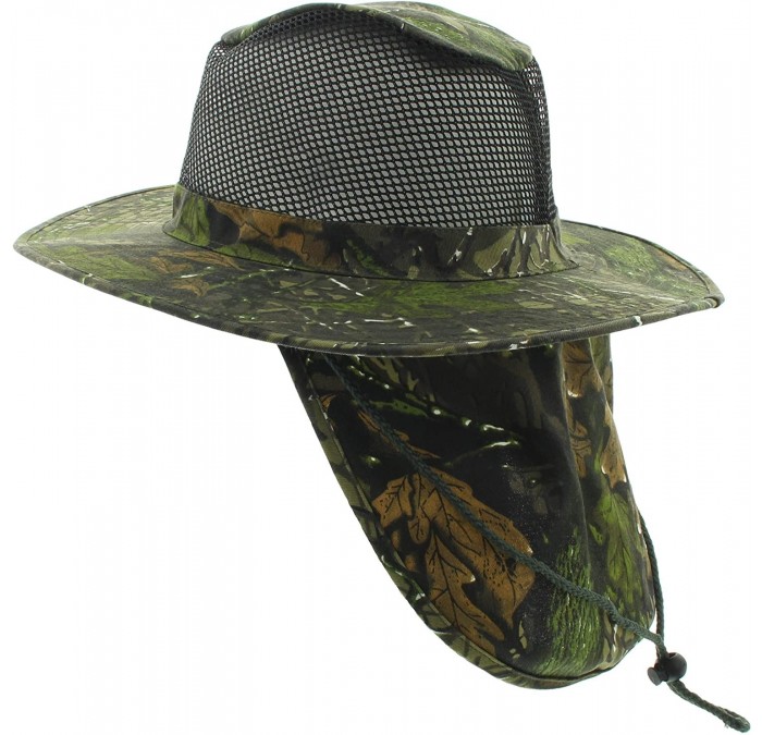 Sun Hats Wide Brim Bora Booney Outdoor Safari Summer Hat w/Neck Flap & Sun Protection - Mossberg Camo - Mesh - CE184MNYWTK $1...