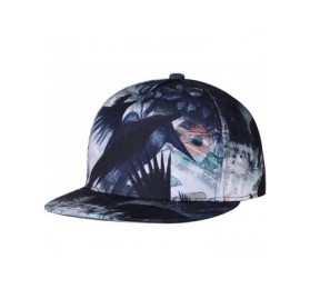 Baseball Caps Unisex 3D Printing Flat Bill Baseball Cap Snapback Hip Hop Hat - Skull 037 - CE12LUYVSQ1 $26.17