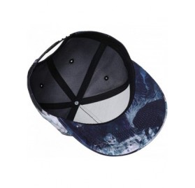 Baseball Caps Unisex 3D Printing Flat Bill Baseball Cap Snapback Hip Hop Hat - Skull 037 - CE12LUYVSQ1 $26.17