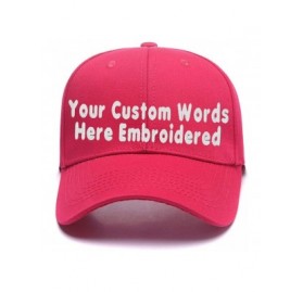 Baseball Caps DIY Embroidered Baseball Hat-Custom Personalized Trucker Cap-Add Text(Single Or Double Line) - Rose Red - CG18G...