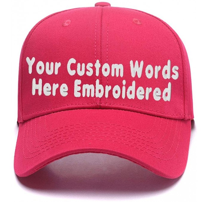 Baseball Caps DIY Embroidered Baseball Hat-Custom Personalized Trucker Cap-Add Text(Single Or Double Line) - Rose Red - CG18G...