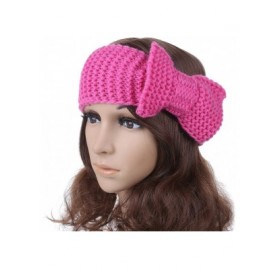 Headbands Women's Crochet Big Bow Knitted Winter Headband 1 - Hotpink - C81870SKHA9 $9.40