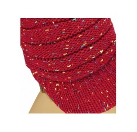 Skullies & Beanies Women Knit Hats Beanie Tail Cable Colored-Spots Messy Bun Ponytail Visor Beanie Cap - Red - CI18HX0KGZ9 $7.63