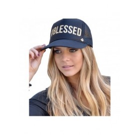 Baseball Caps Women's Blessed Black and Gold Hat - CM12O7X5XQI $21.99