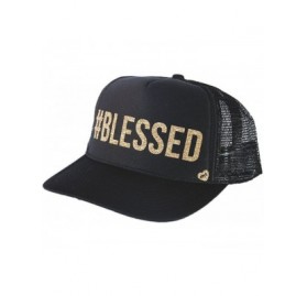 Baseball Caps Women's Blessed Black and Gold Hat - CM12O7X5XQI $21.99
