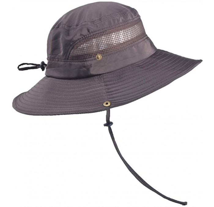Visors Summer Outdoor Sun Hat Protection Bucket Mesh Boonie Hat Solid Fishing Cap Summer Best 2019 New - Coffee - CO18R3LWMII...