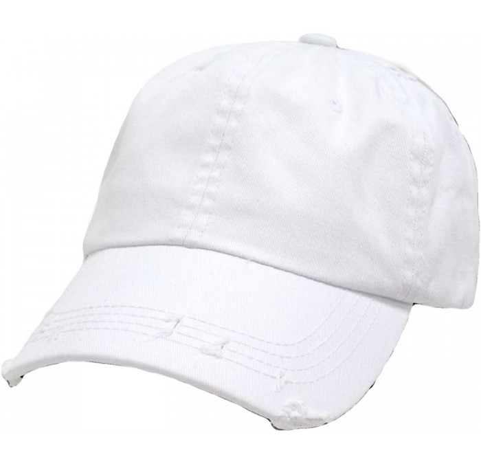Baseball Caps Vintage Polo Style Baseball Cap (One Size- White) - CA11COGWF2B $15.35
