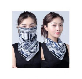 Balaclavas 2pcs Women Floral Face Mask Dustproof Ice Silk Neck Gaiter Protector Ear Loops Collar Bandana Scarf Balaclava - C0...