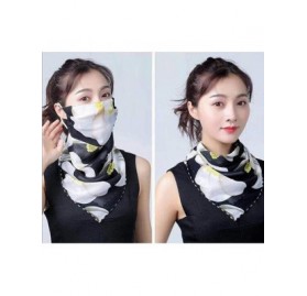 Balaclavas 2pcs Women Floral Face Mask Dustproof Ice Silk Neck Gaiter Protector Ear Loops Collar Bandana Scarf Balaclava - C0...