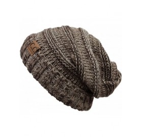 Skullies & Beanies Trendy Warm Oversized Chunky Soft Oversized Cable Knit Slouchy Beanie - Brown - C6127K3M3BP $13.66