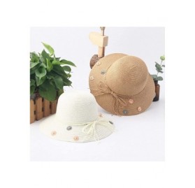 Sun Hats Cute Girls Sunhat Straw Hat Tea Party Hat Set with Purse - Daisy-white - CT193TN3TO5 $11.04