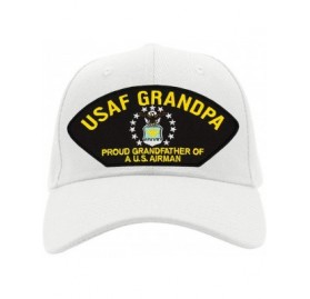 Baseball Caps Air Force Grandpa - Proud Grandfather of a US Airman Hat/Ballcap (Black) Adjustable One Size Fits Most - White ...