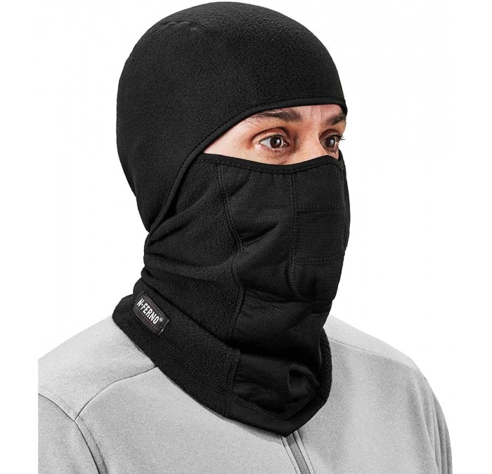 Balaclavas N-Ferno 6823 Balaclava Ski Mask- Wind-Resistant Face Mask- Hinged Design- Each- Black - Black - CU1102DD2PH $15.83