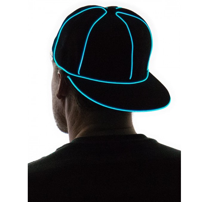 Baseball Caps Light Up Snapback Hat Boys & Girls LED Baseball Accessory - Aqua - CK120FWS3P3 $53.11