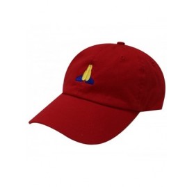 Baseball Caps Pray Emoji Cotton Baseball Cap Dad Hats - Red - C812JQZSOLD $14.30