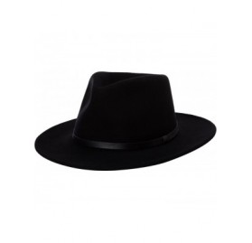 Cowboy Hats Outback Water Repellent Wool Felt Hat with Leather Band 3" Brim - Black - CC11DUTZL77 $47.58